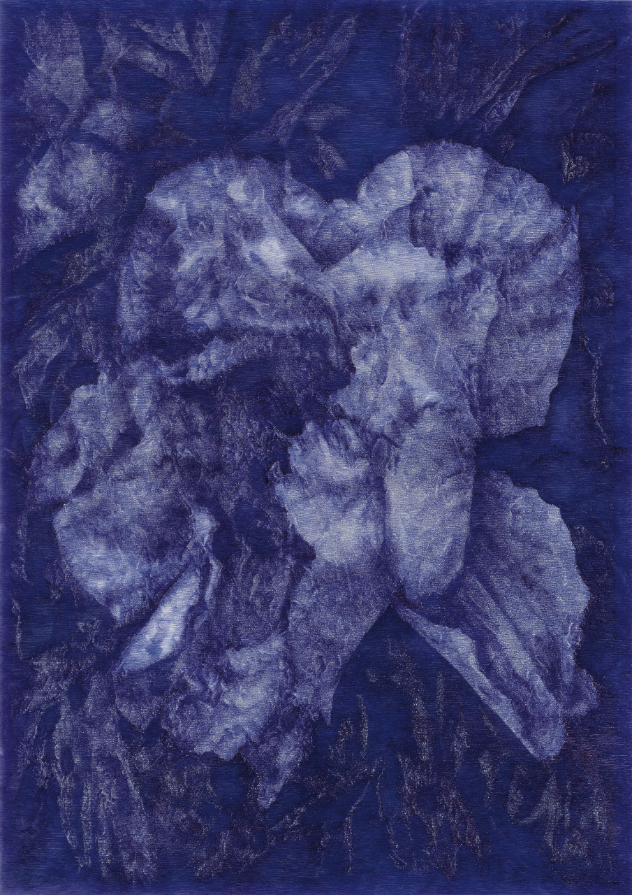牡丹花下 2017 .7,油彩、圓珠筆,29.5×21cm,2017年