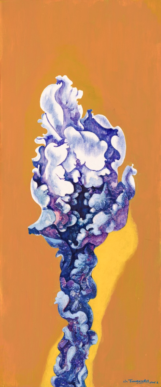 长长富贵2025.12,纸本丙烯、圆珠笔,75x40cm,2025年