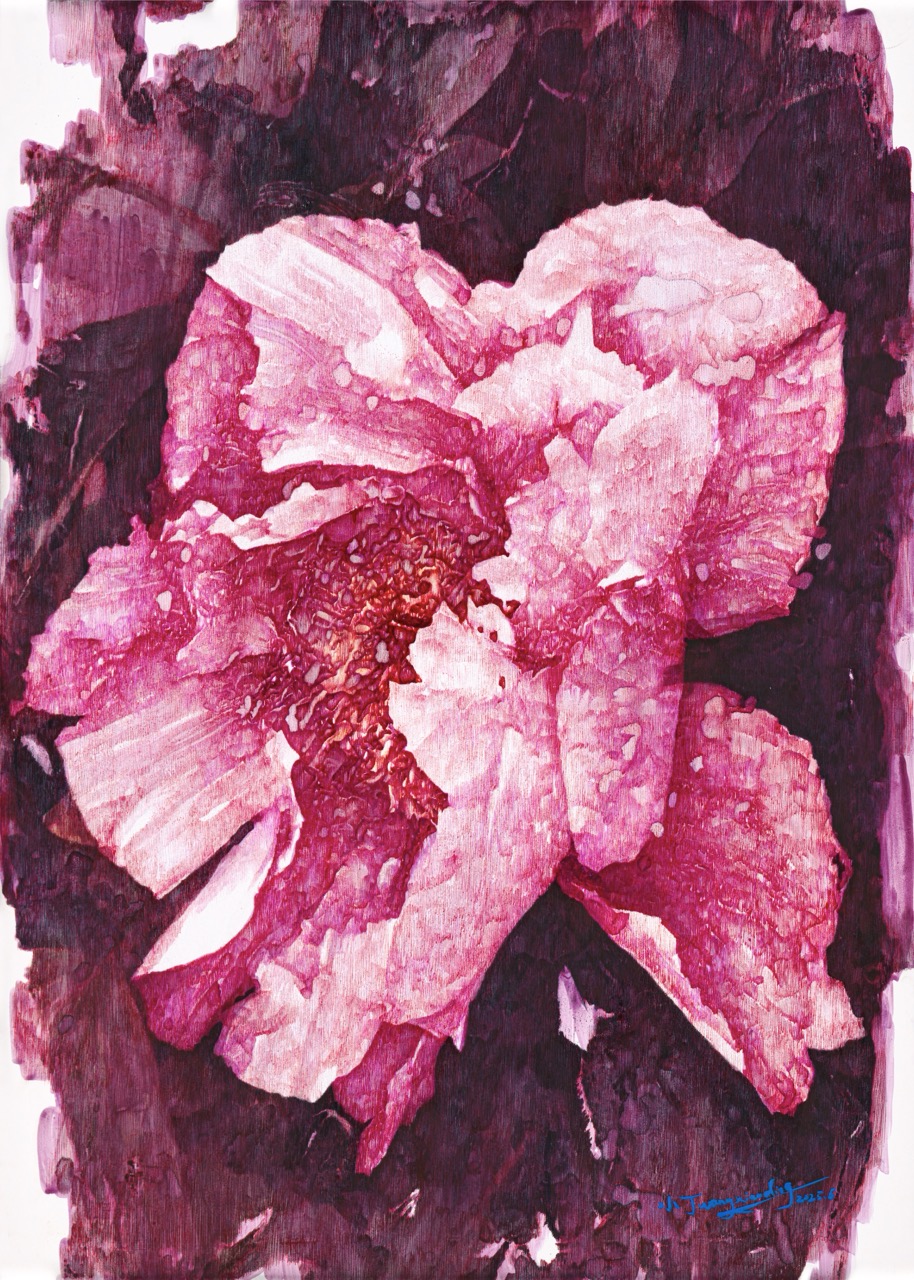 生长,纸本丙烯、圆珠笔,42x29.7cm,2025年
